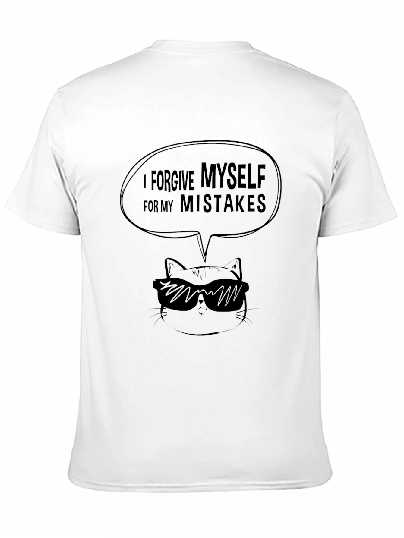 Forgive Myself Tee: Cool Cat Graphic T-Shirt