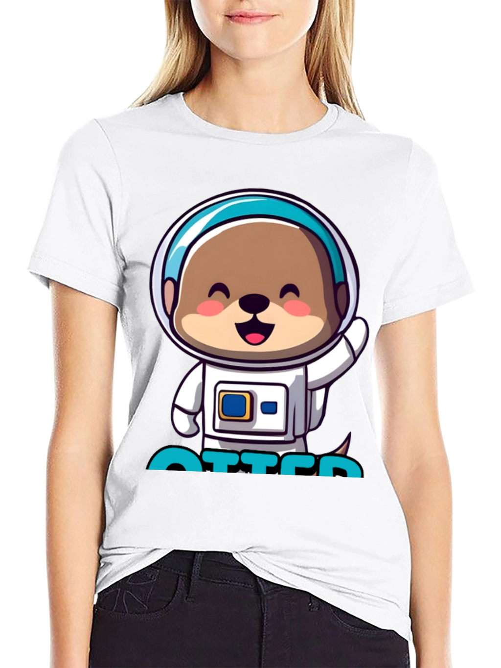 Astronaut Otter T-Shirt - Cute Space Tee
