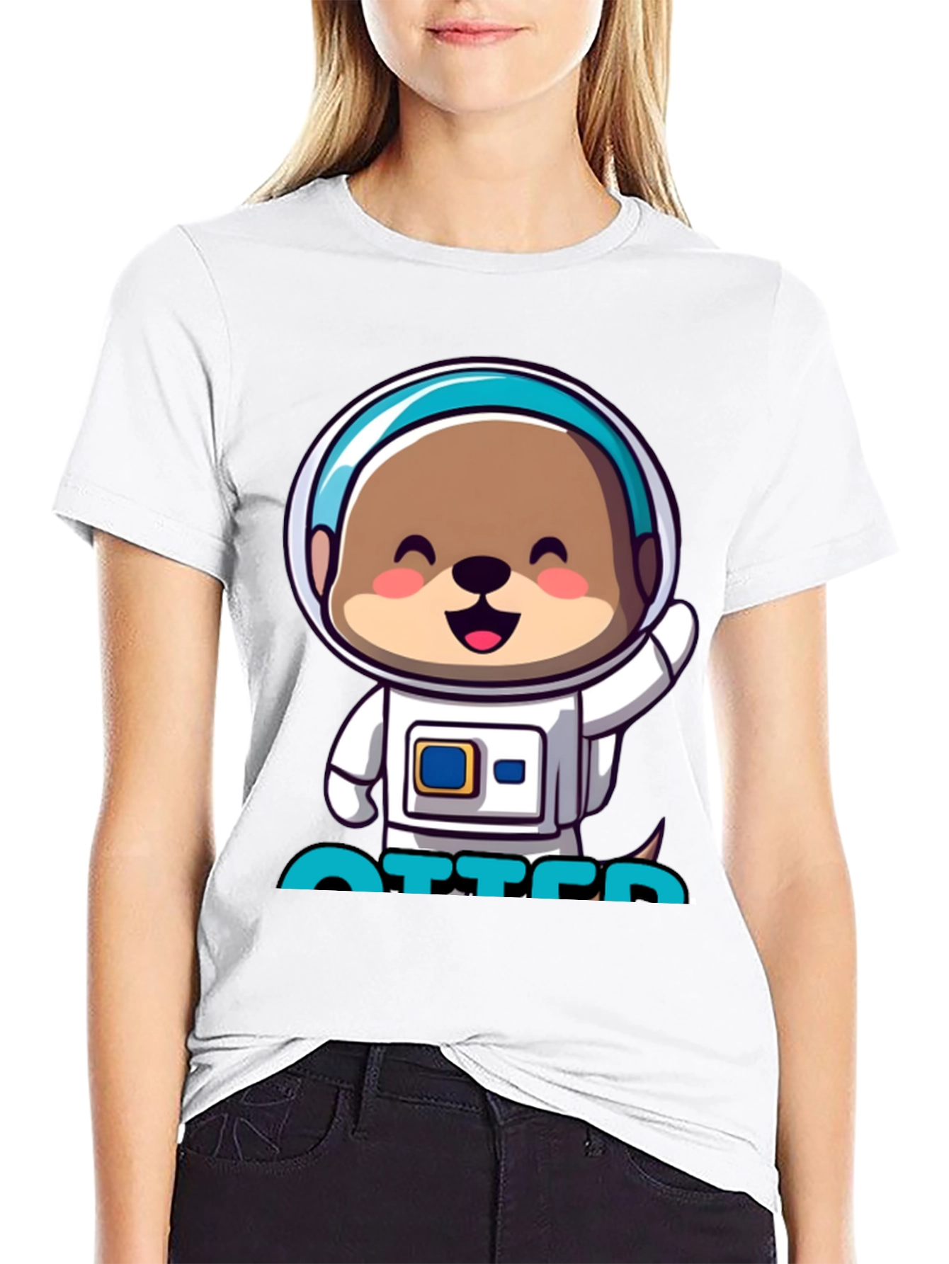 Astronaut Otter T-Shirt - Cute Space Tee