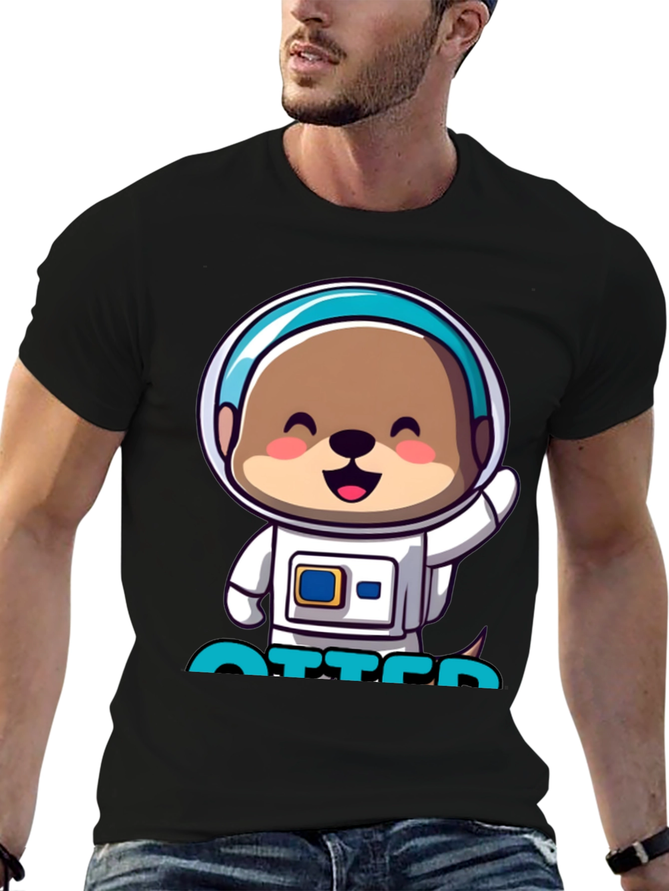 Astronaut Otter T-Shirt - Cute Space Tee