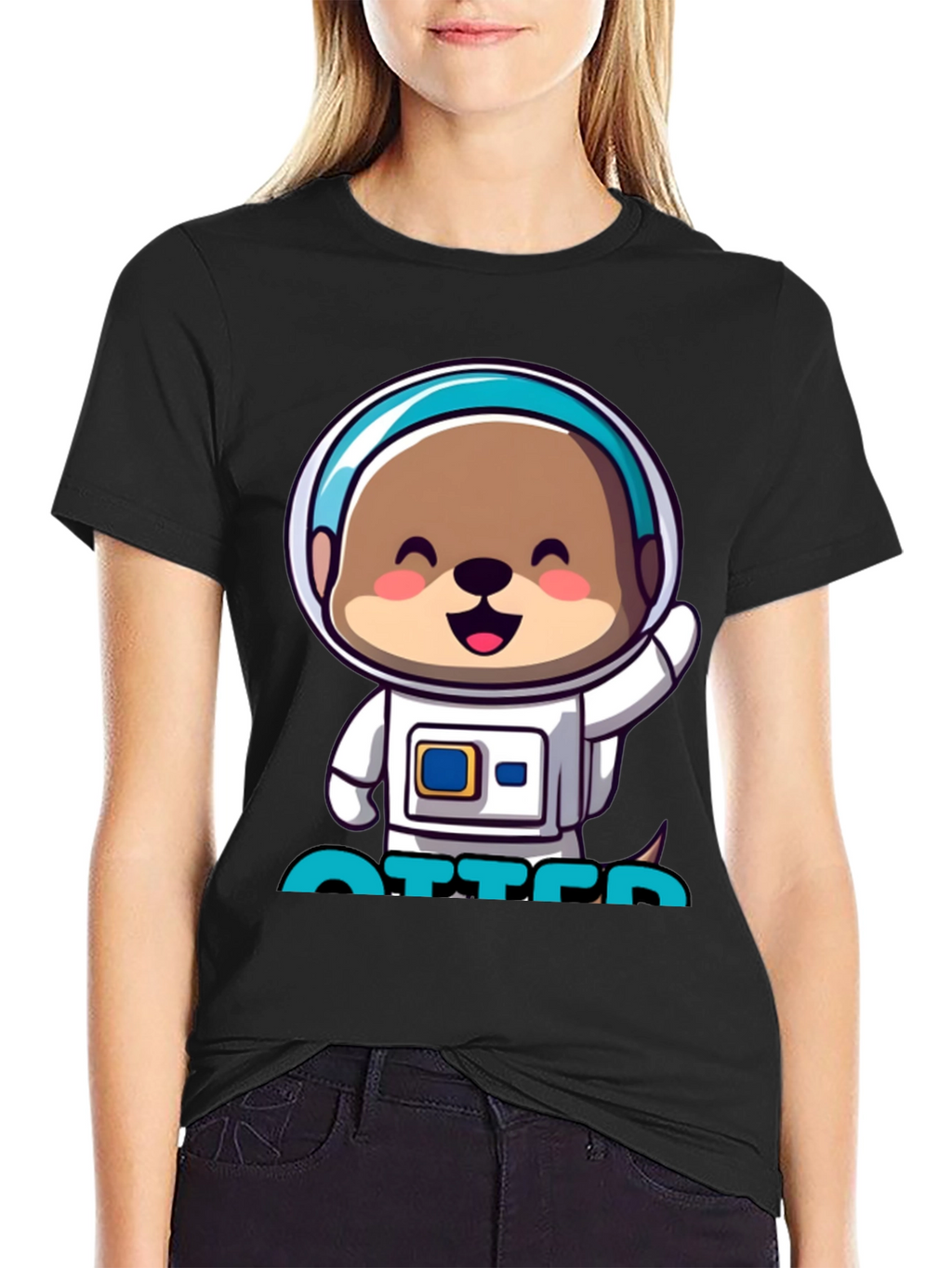 Astronaut Otter T-Shirt - Cute Space Tee