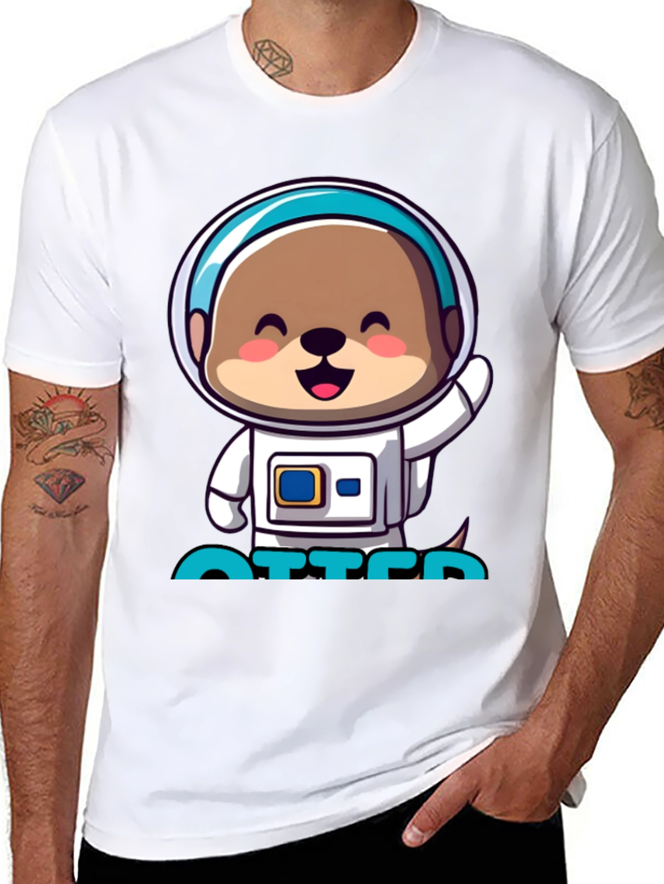 Astronaut Otter T-Shirt - Cute Space Tee