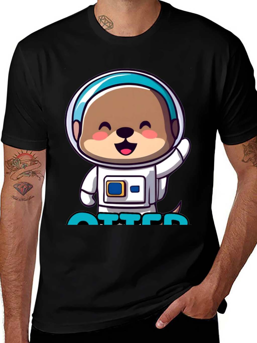Astronaut Otter T-Shirt - Cute Space Tee