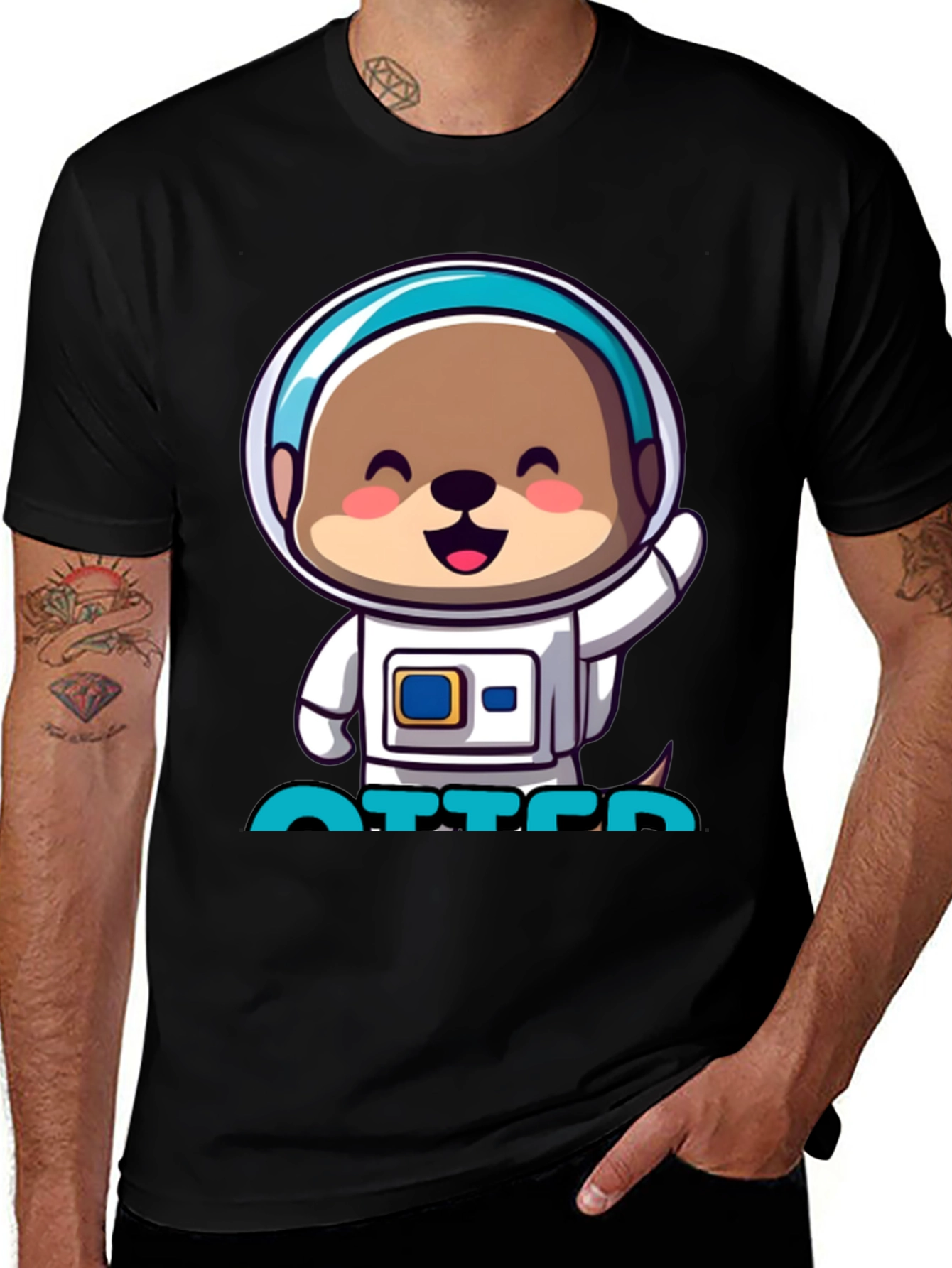Astronaut Otter T-Shirt - Cute Space Tee