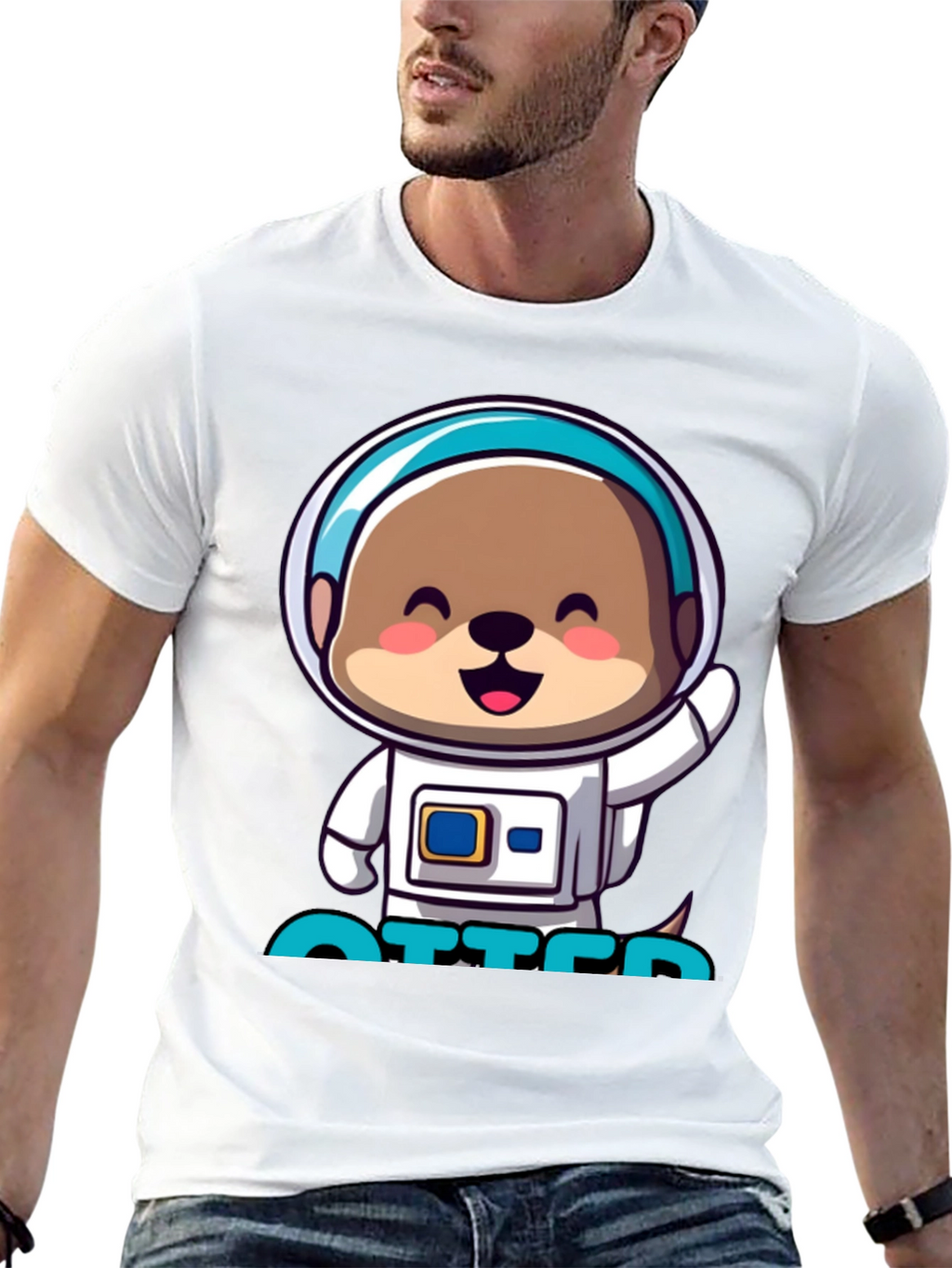 Astronaut Otter T-Shirt - Cute Space Tee