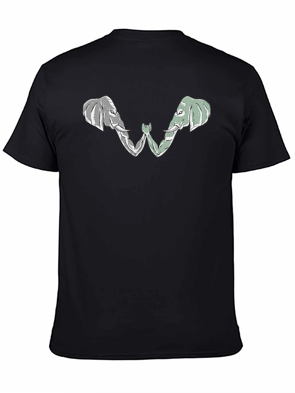 Elephant Arm Wrestling Graphic Tee - Black
