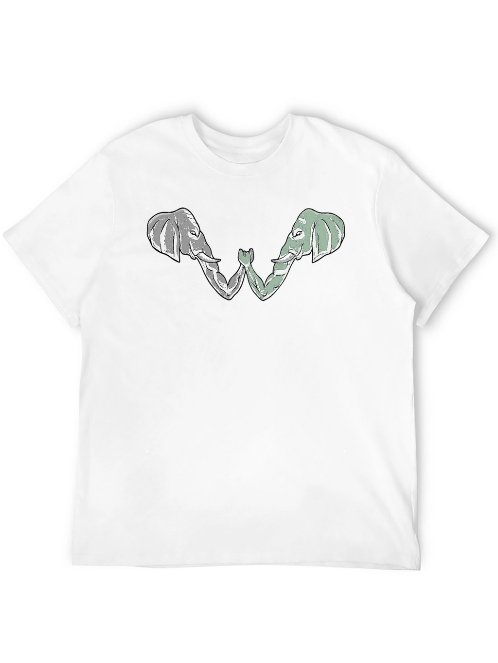 Elephant Arm Wrestling Graphic Tee - Black