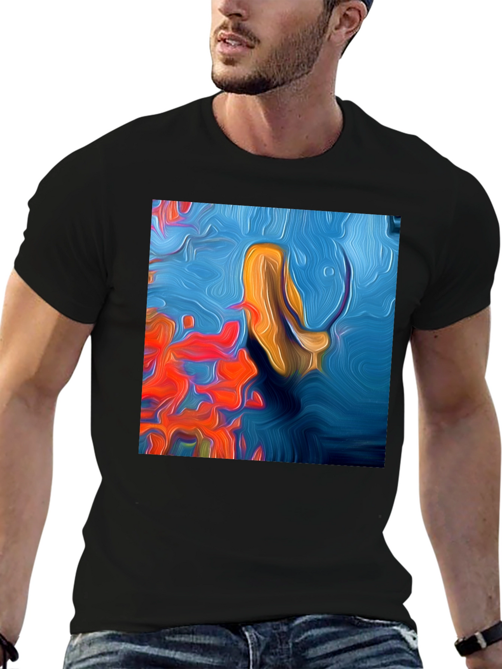 Abstract Art Tee: Vivid Graphic Print T-Shirt