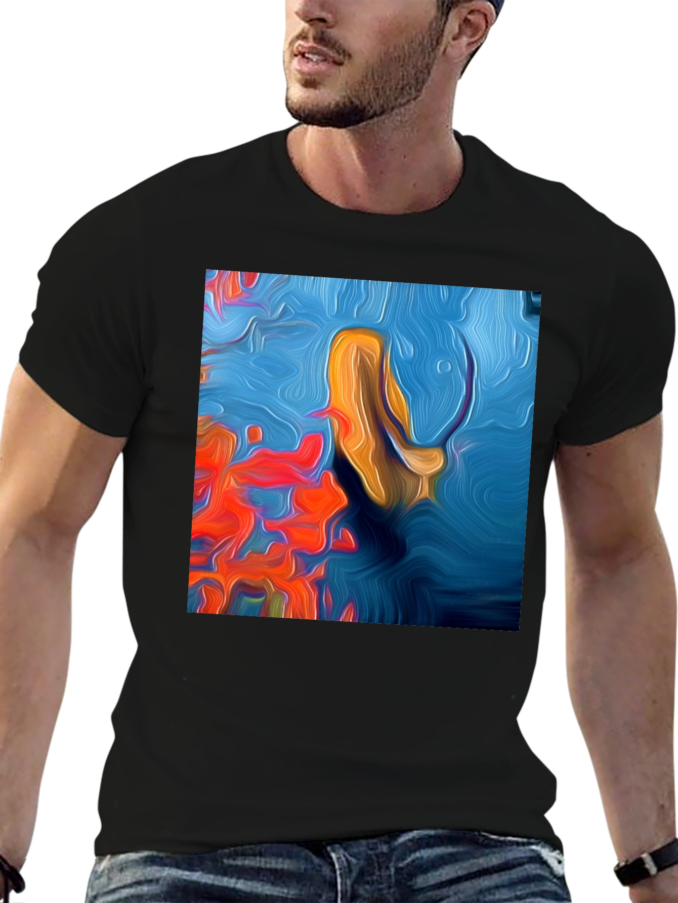 Abstract Art Tee: Vivid Graphic Print T-Shirt