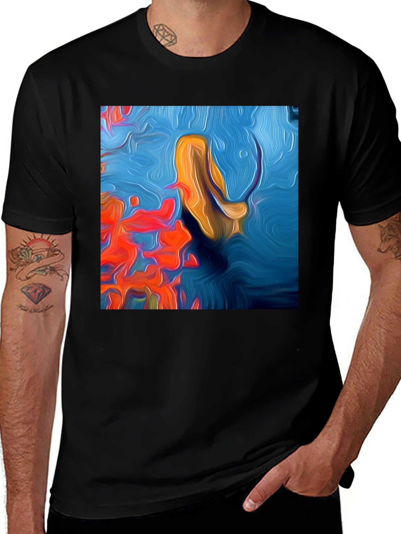 Abstract Art Tee: Vivid Graphic Print T-Shirt