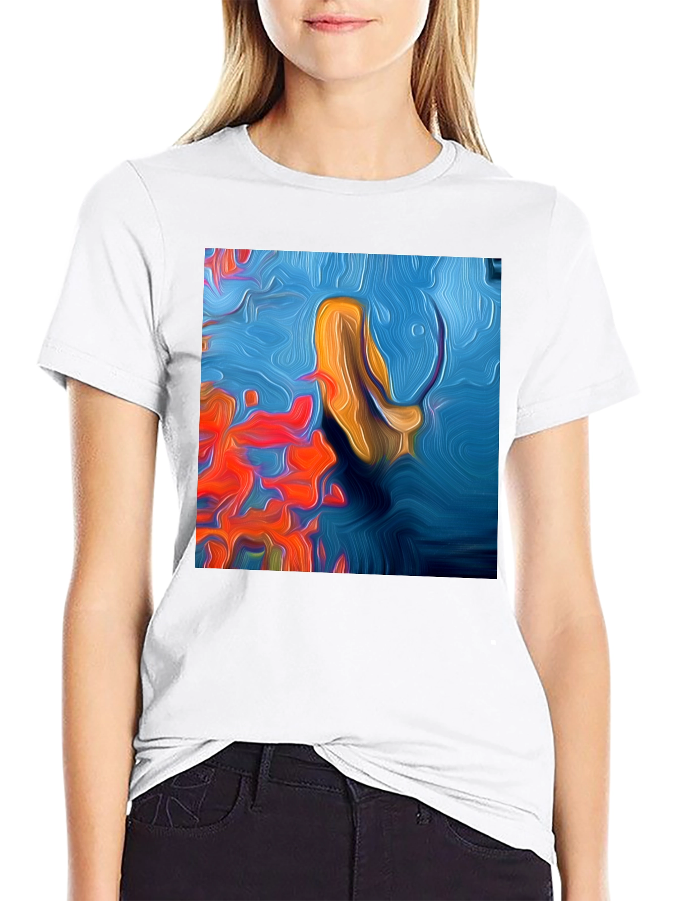 Abstract Art Tee: Vivid Graphic Print T-Shirt