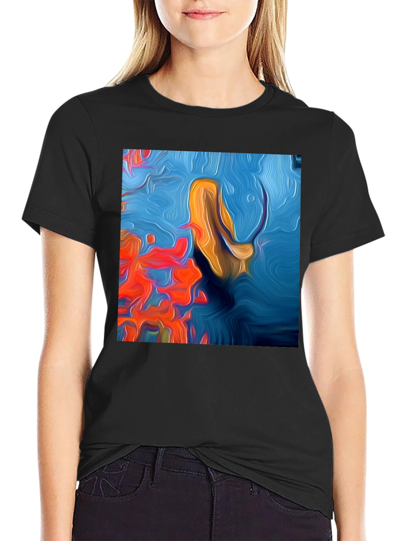 Abstract Art Tee: Vivid Graphic Print T-Shirt