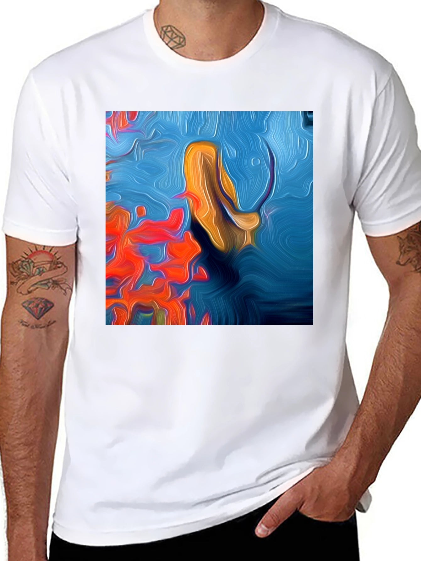 Abstract Art Tee: Vivid Graphic Print T-Shirt