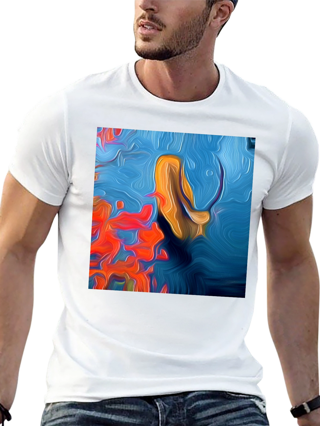 Abstract Art Tee: Vivid Graphic Print T-Shirt