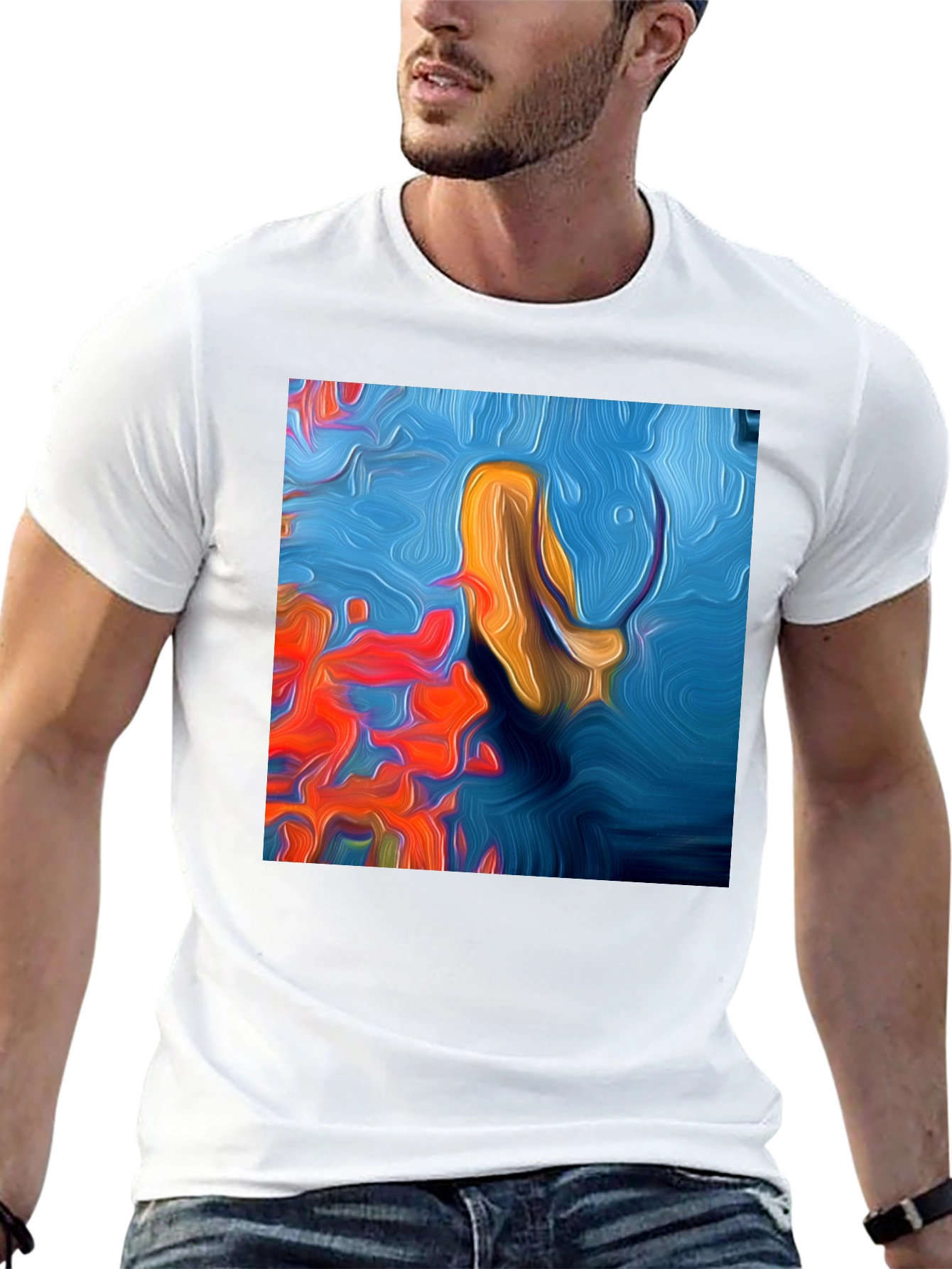 Abstract Art Tee: Vivid Graphic Print T-Shirt
