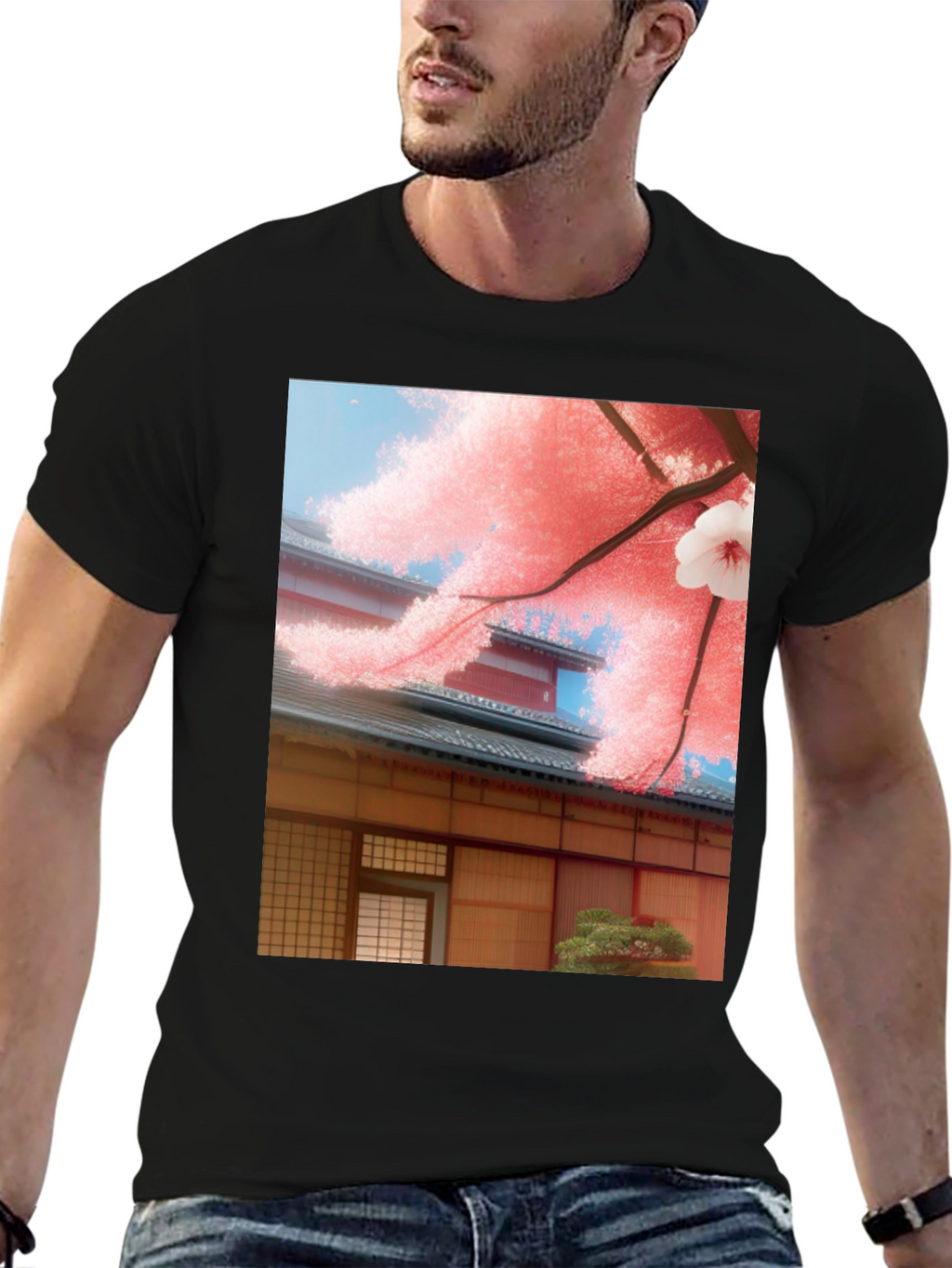 Sakura House Graphic Tee - Japanese Inspired Design