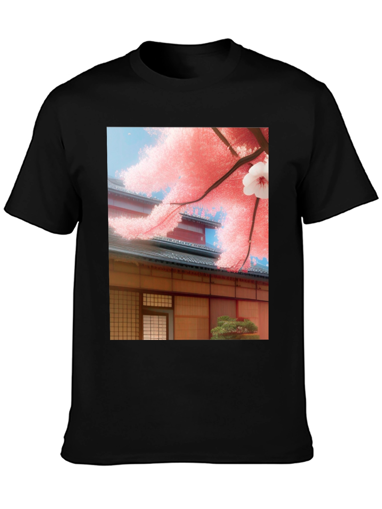 Sakura House Graphic Tee - Japanese Inspired Design