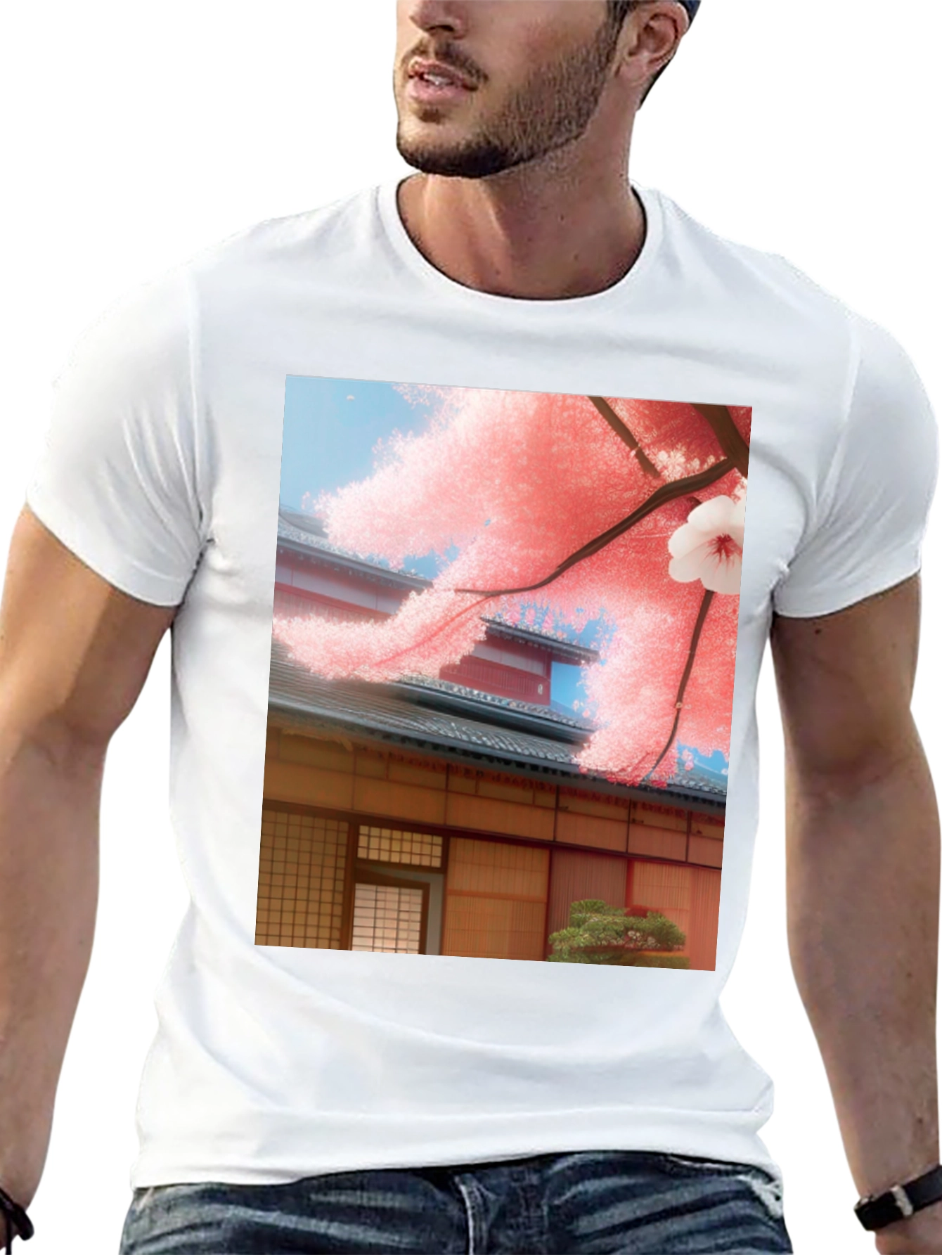 Sakura House Graphic Tee - Japanese Inspired Design