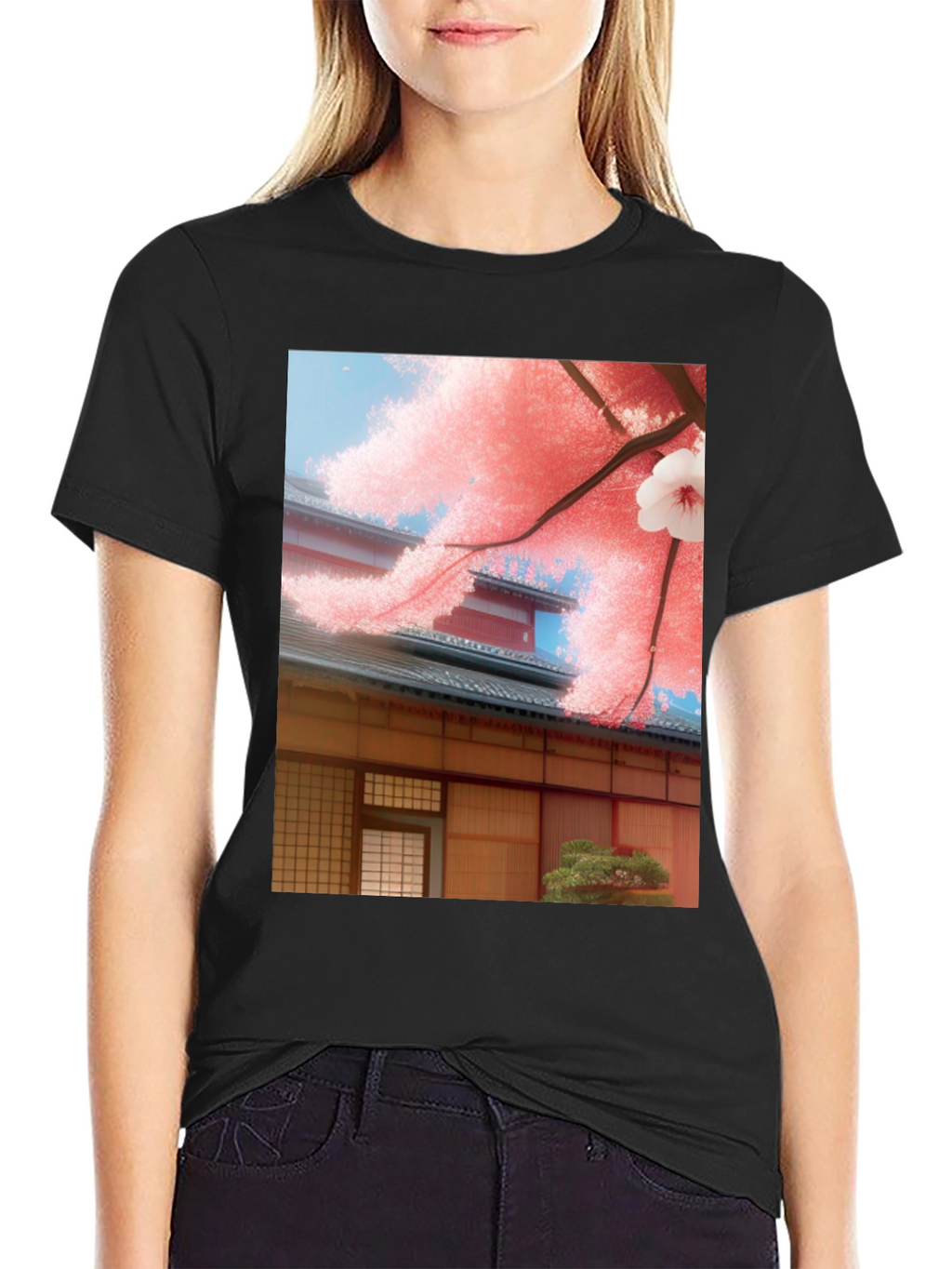 Sakura House Graphic Tee - Japanese Inspired Design