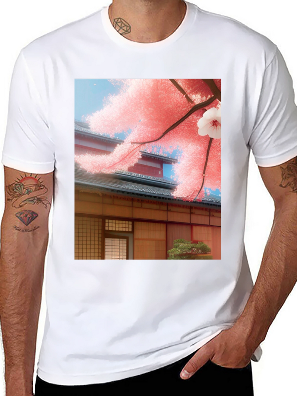 Sakura House Graphic Tee - Japanese Inspired Design