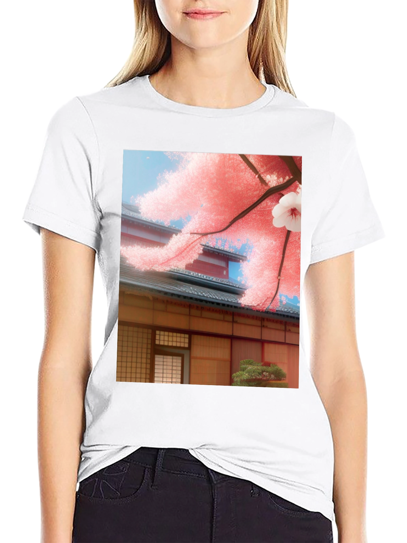 Sakura House Graphic Tee - Japanese Inspired Design