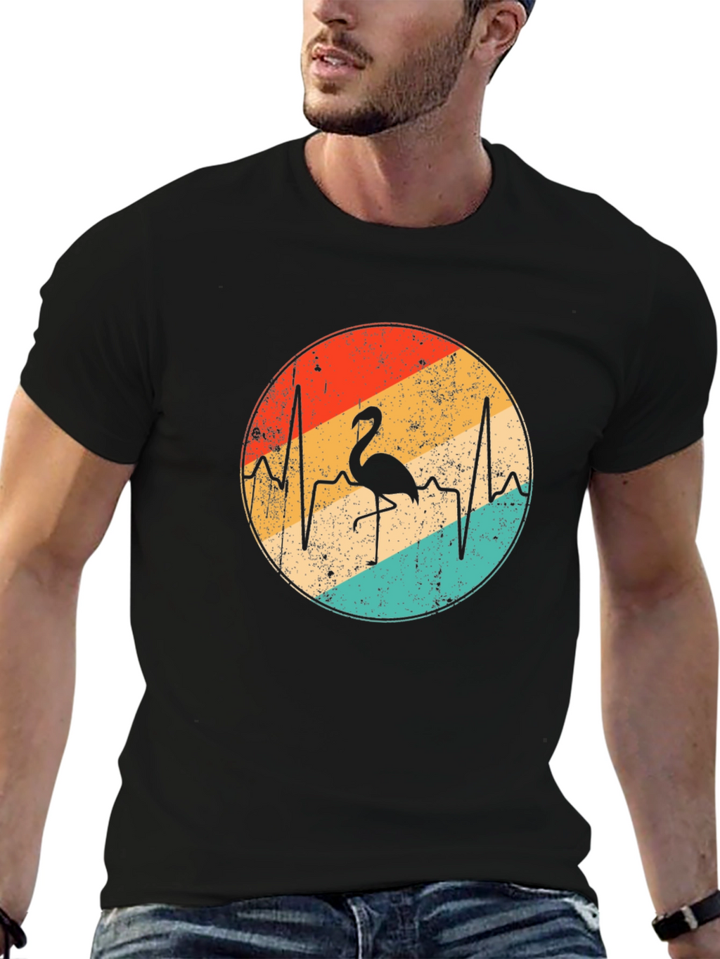Flamingo Heartbeat Graphic Tee