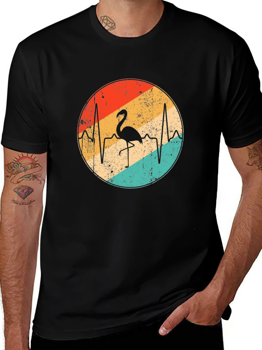 Flamingo Heartbeat Graphic Tee