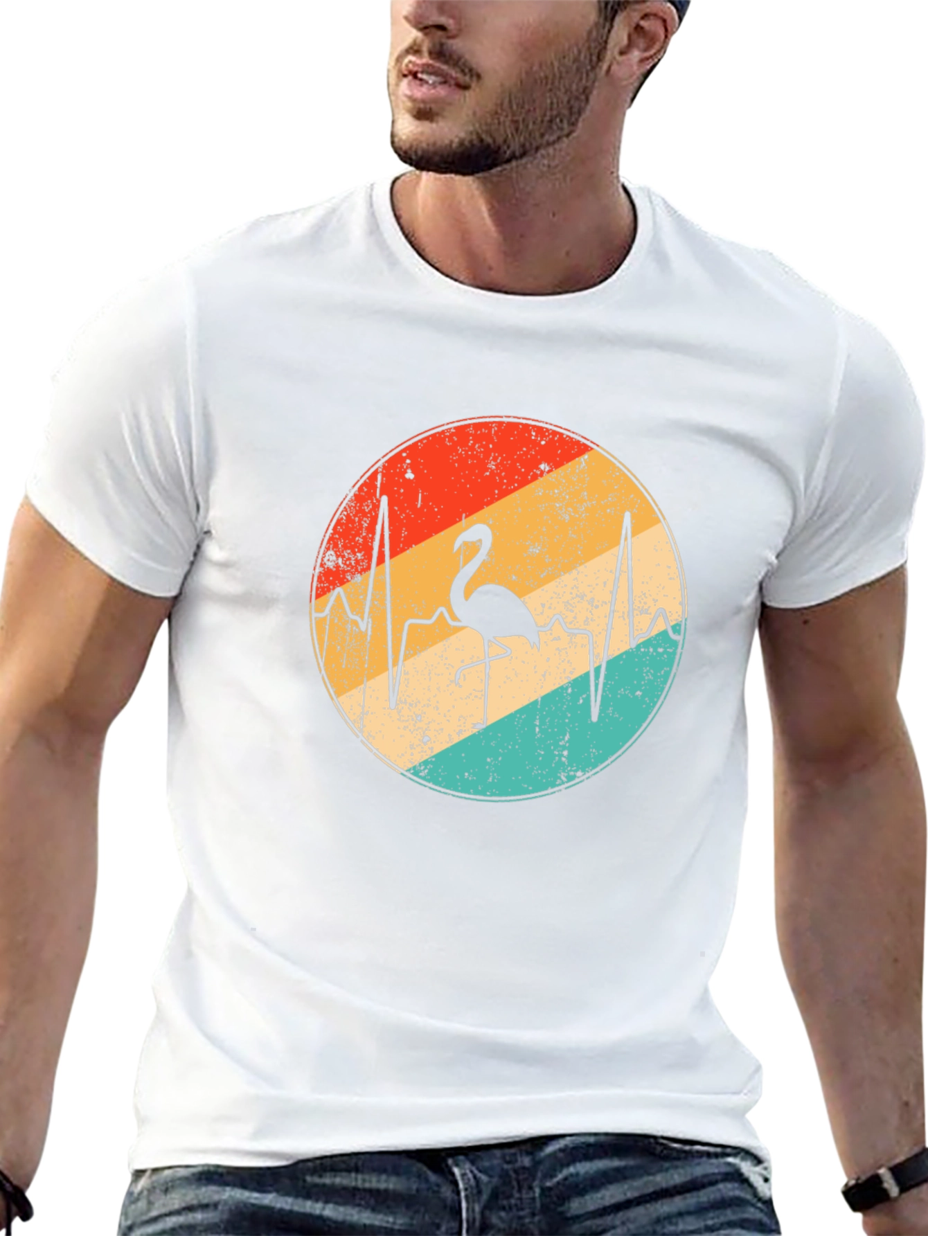 Flamingo Heartbeat Graphic Tee