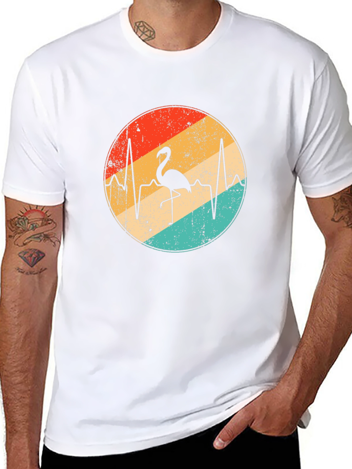 Flamingo Heartbeat Graphic Tee