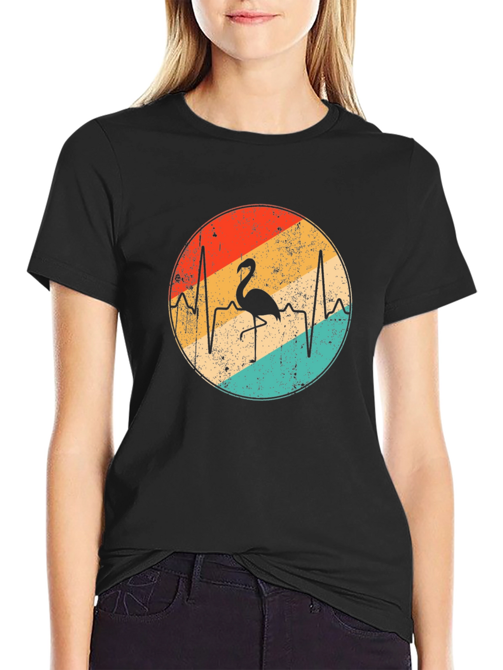 Flamingo Heartbeat Graphic Tee