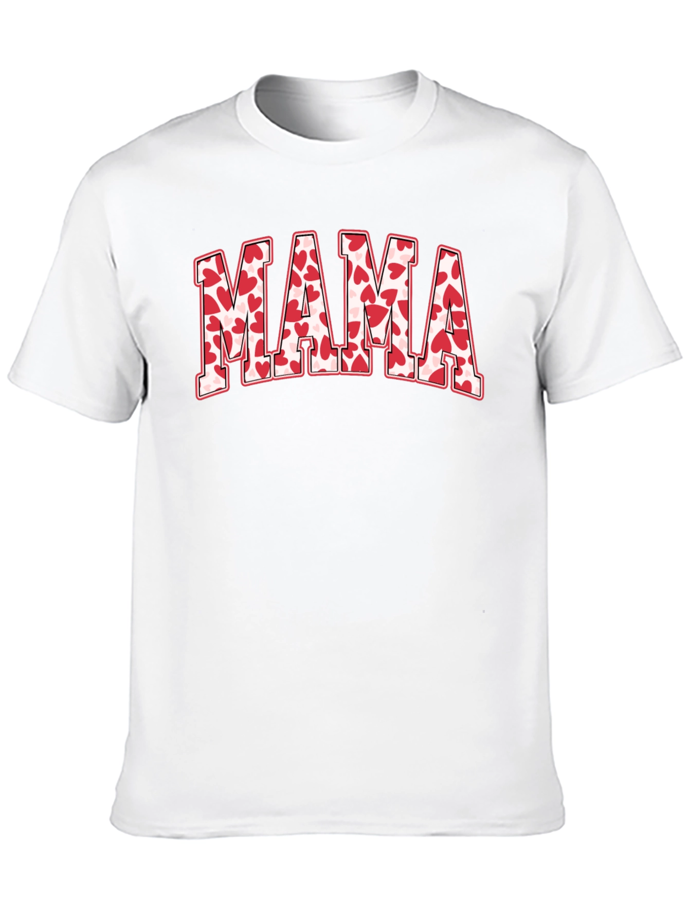 Mama Heart Print Black T-Shirt