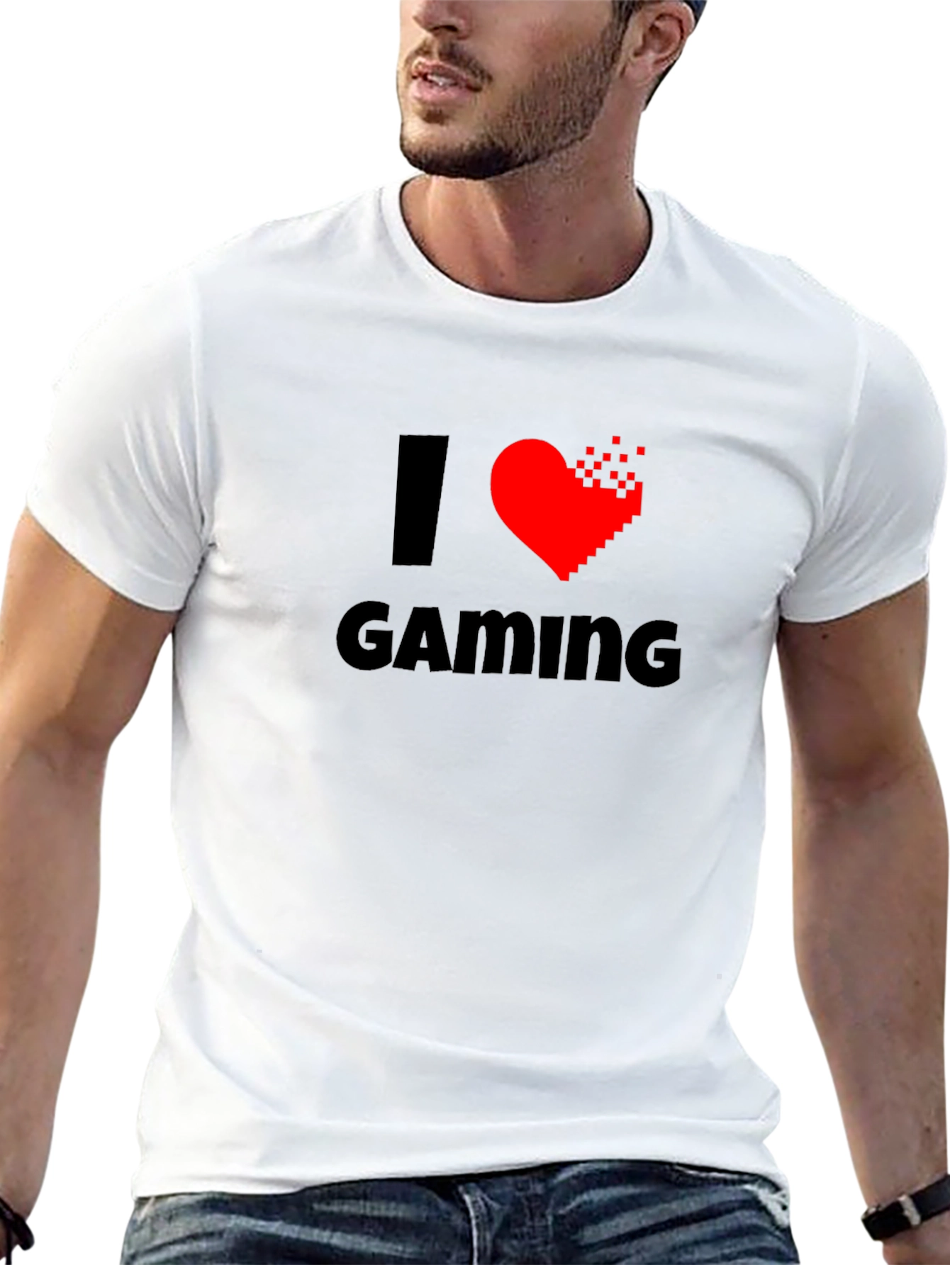 I Heart Gaming T-Shirt - Gamer Pixelated Heart Tee