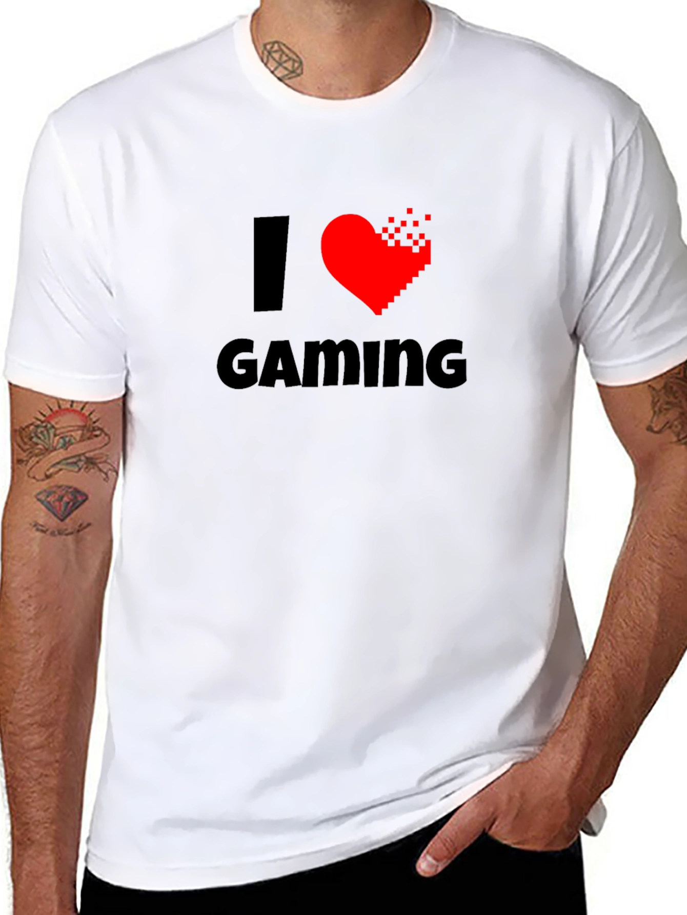 I Heart Gaming T-Shirt - Gamer Pixelated Heart Tee