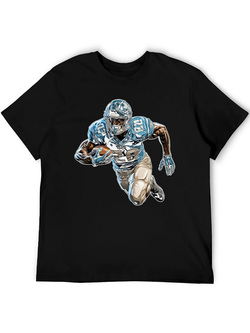 Football Player Graphic Black Tee