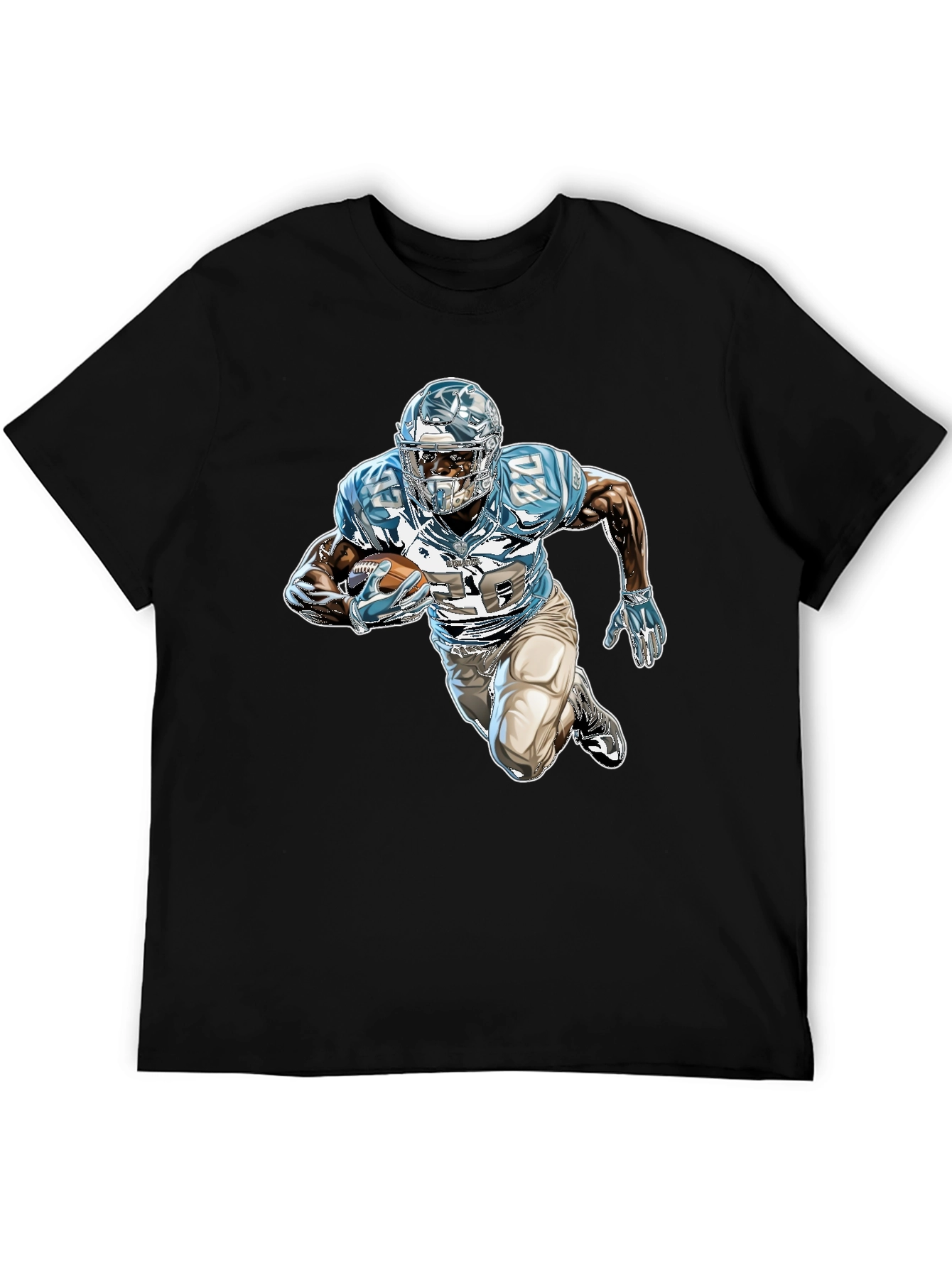 Football Player Graphic Black Tee