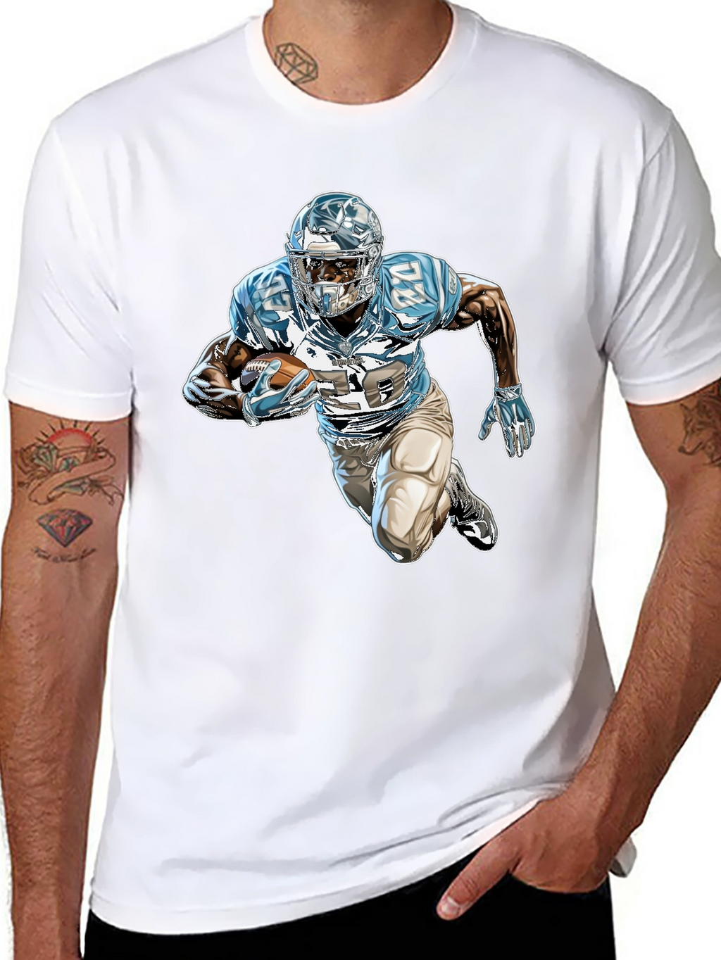 Football Player Graphic Black Tee