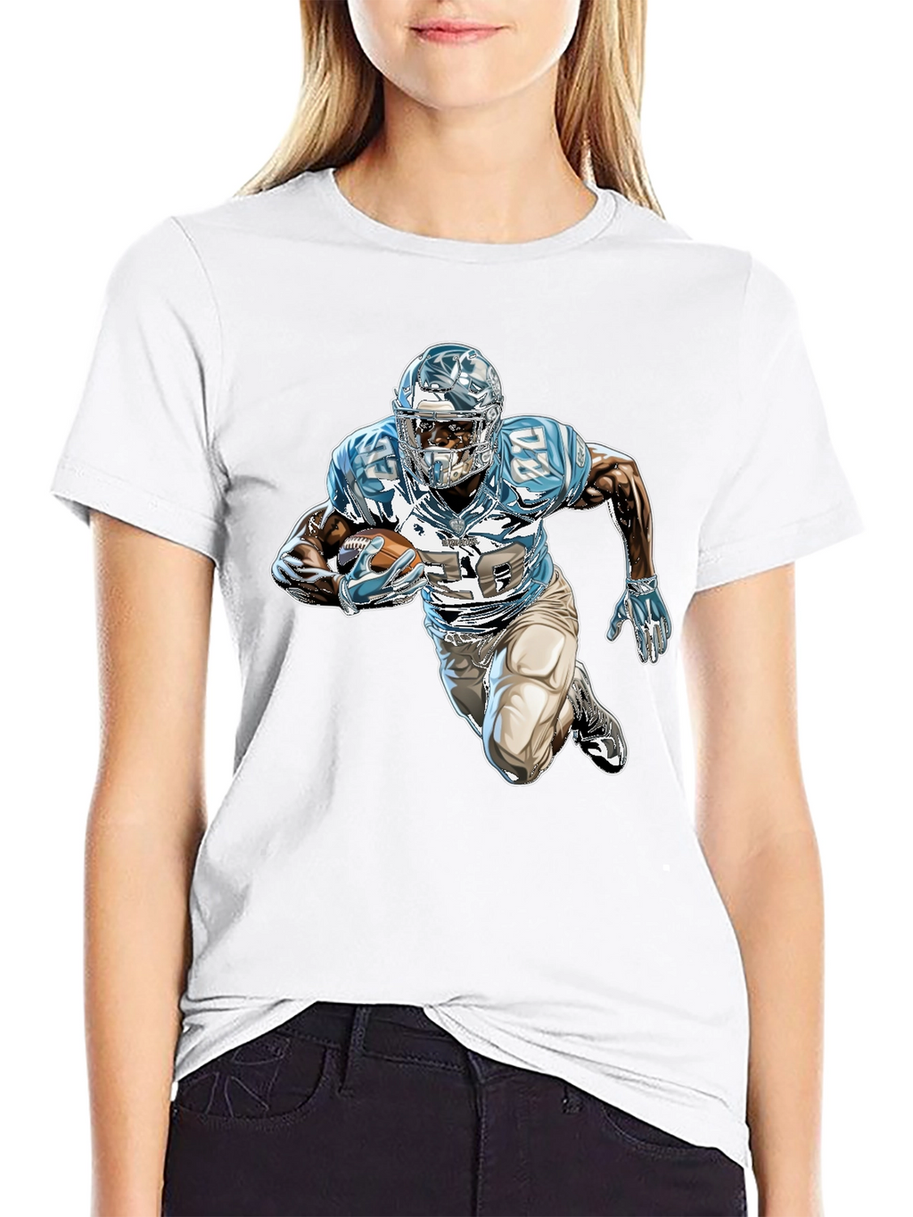 Football Player Graphic Black Tee