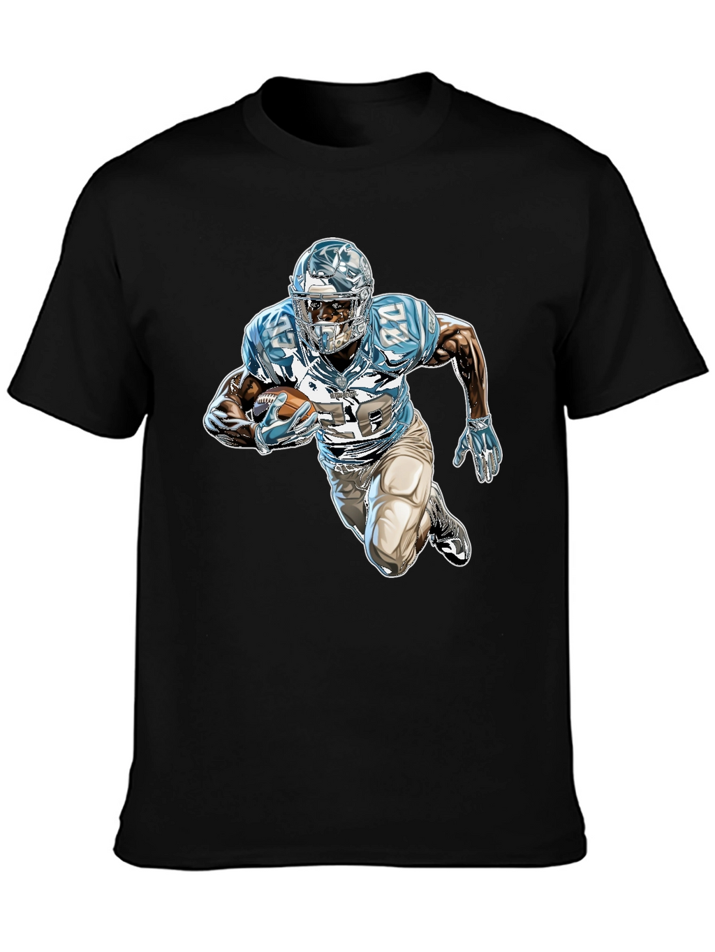 Football Player Graphic Black Tee