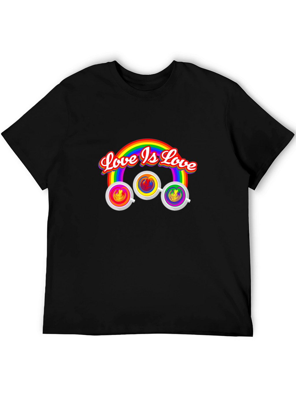 Love is Love Rainbow Coffee Graphic Tee
