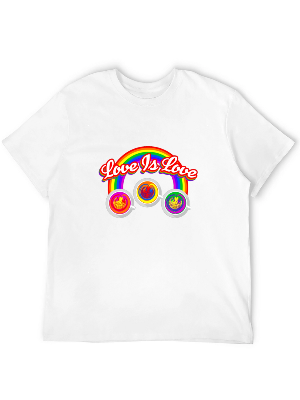 Love is Love Rainbow Coffee Graphic Tee