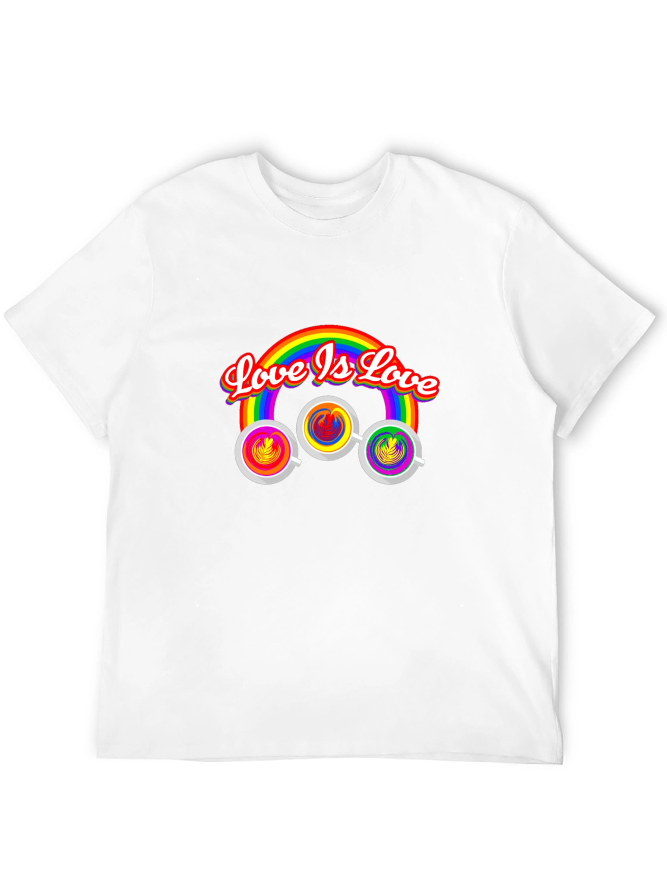 Love is Love Rainbow Coffee Graphic Tee