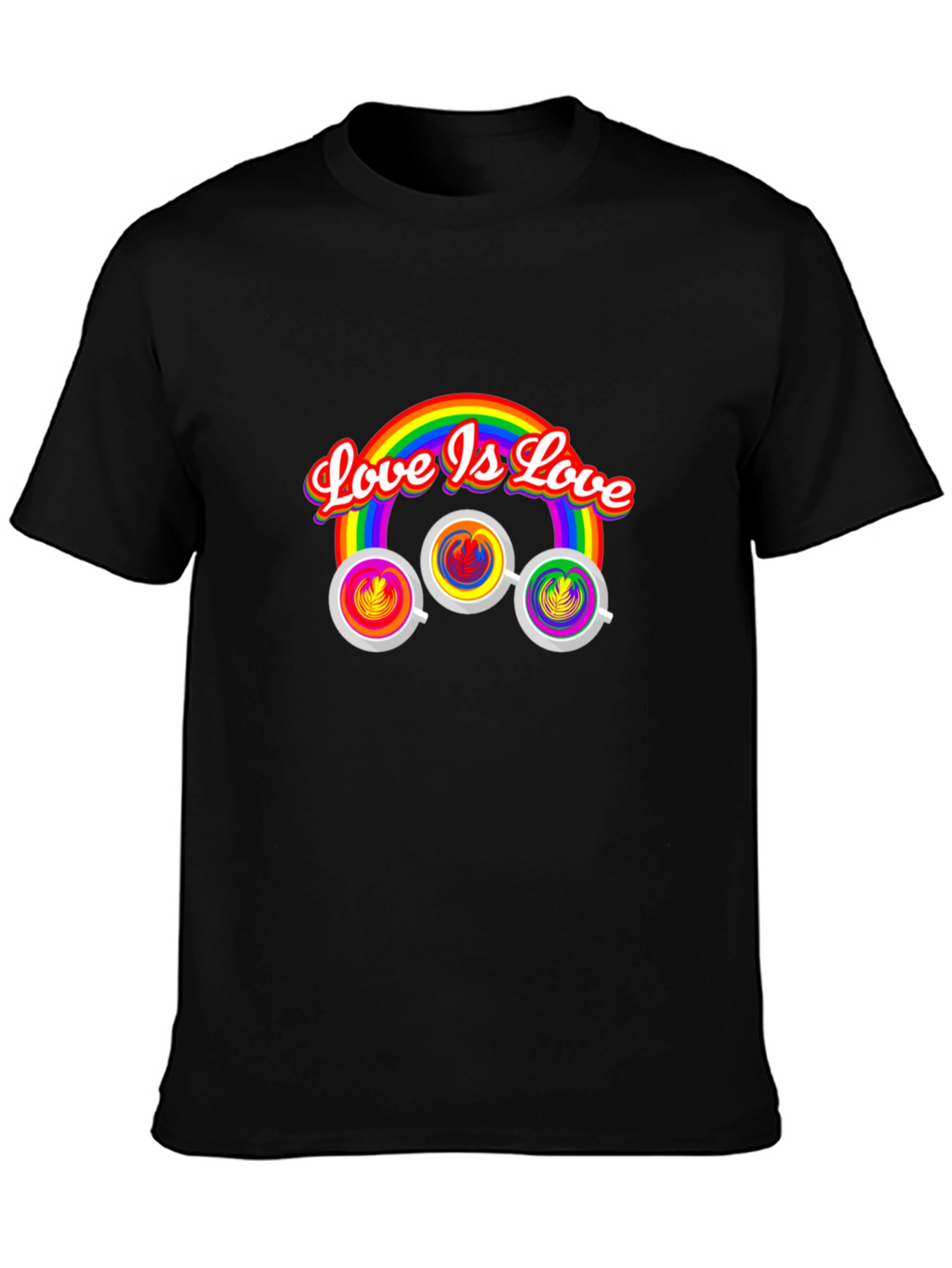 Love is Love Rainbow Coffee Graphic Tee