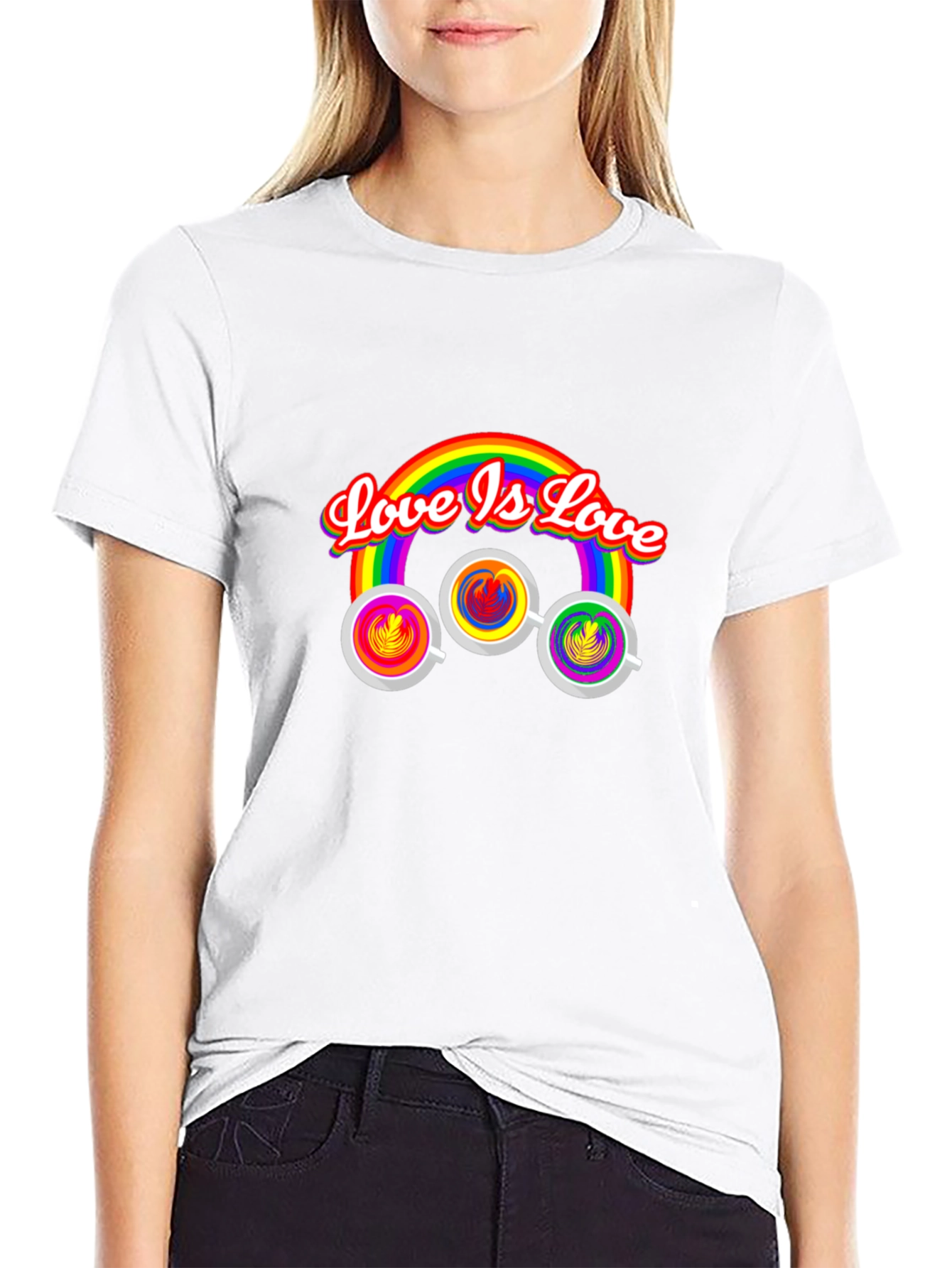 Love is Love Rainbow Coffee Graphic Tee