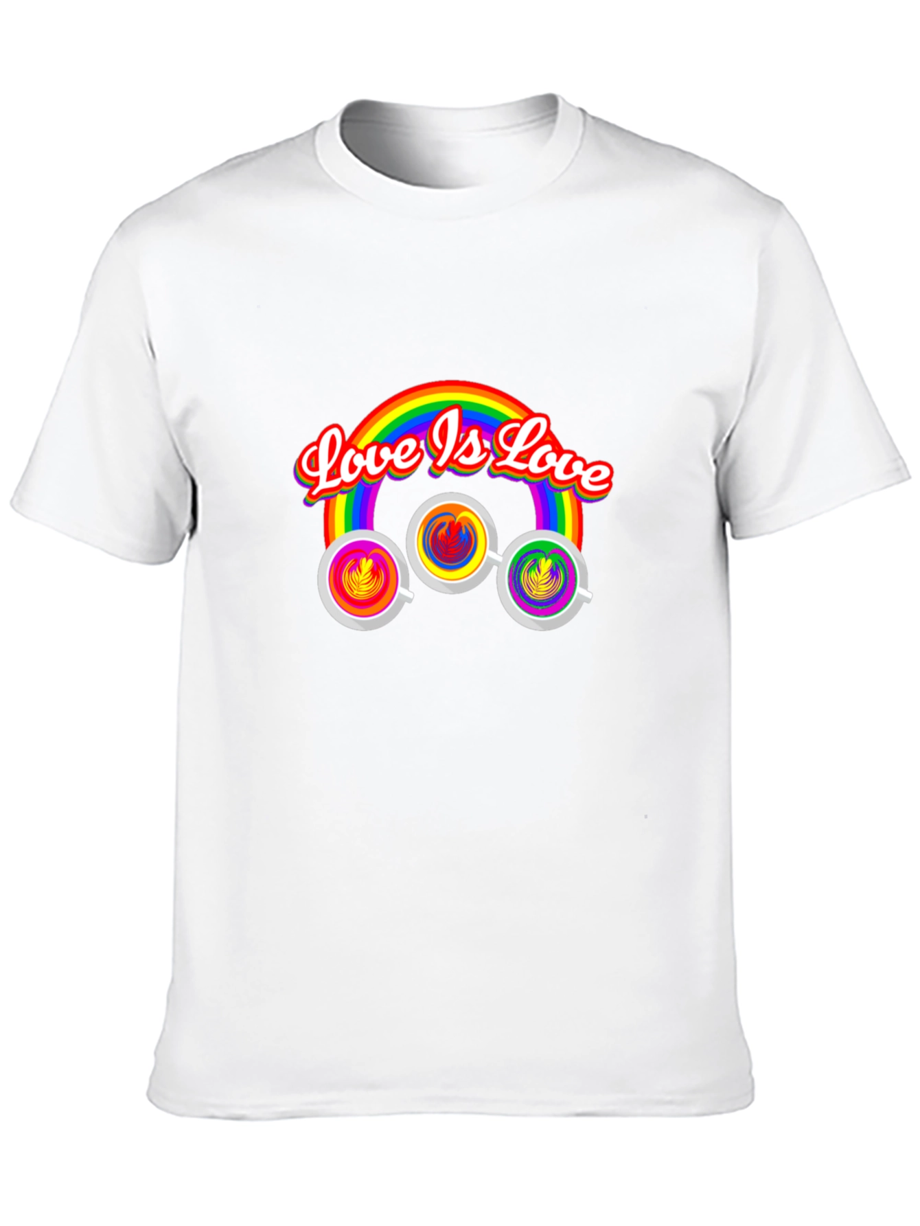 Love is Love Rainbow Coffee Graphic Tee