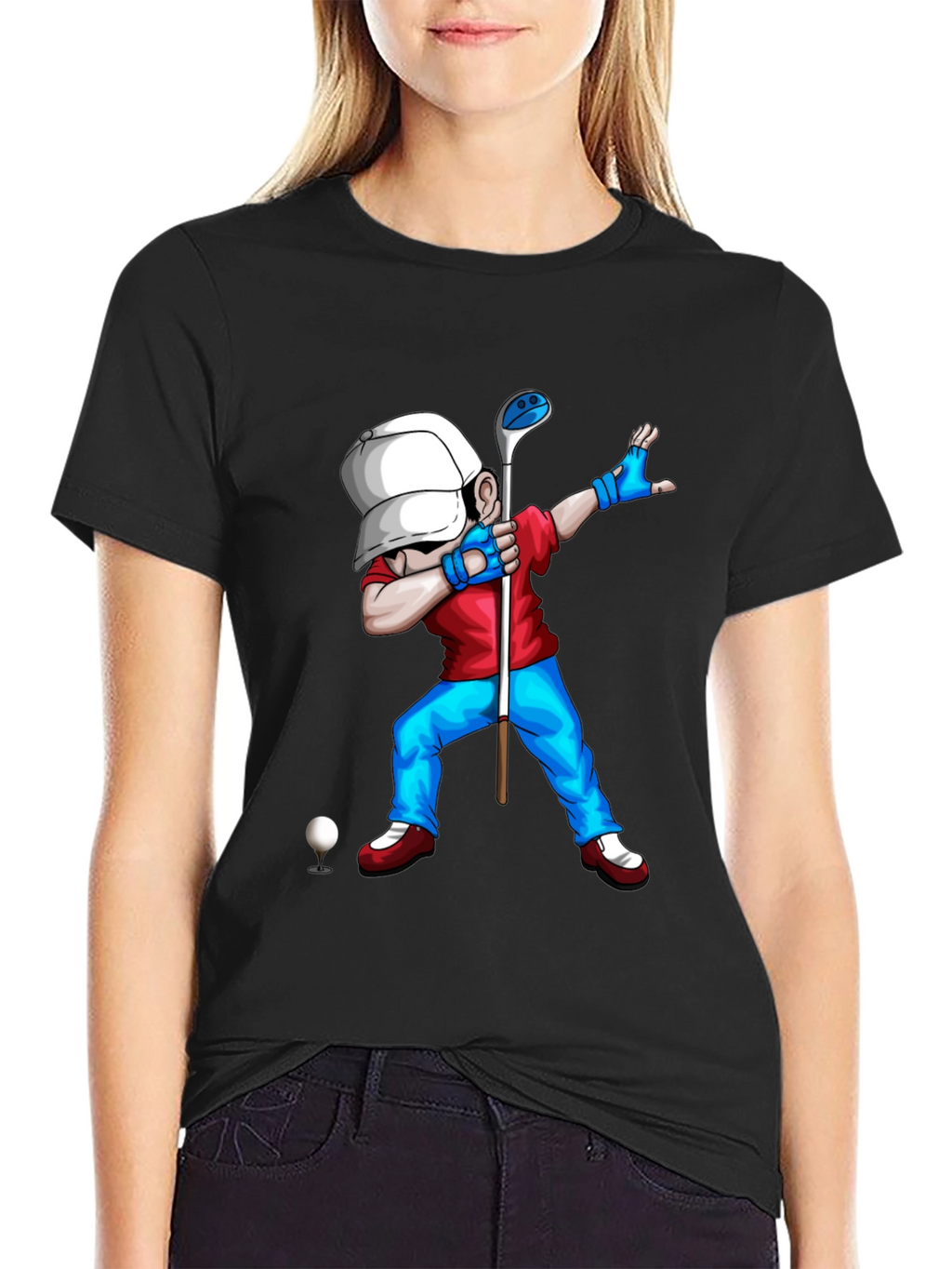 Golf Dabbing Cartoon Graphic Tee