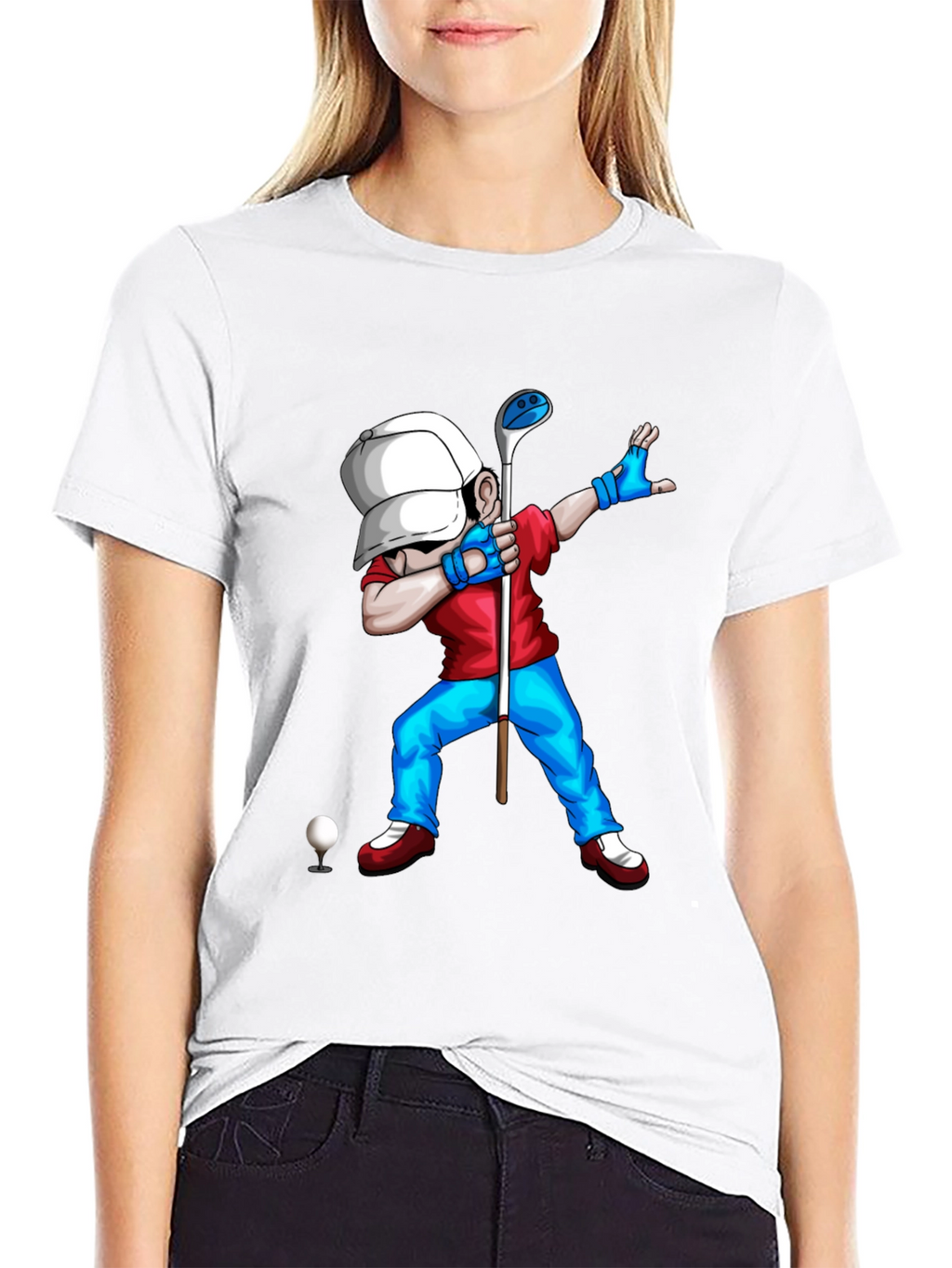 Golf Dabbing Cartoon Graphic Tee