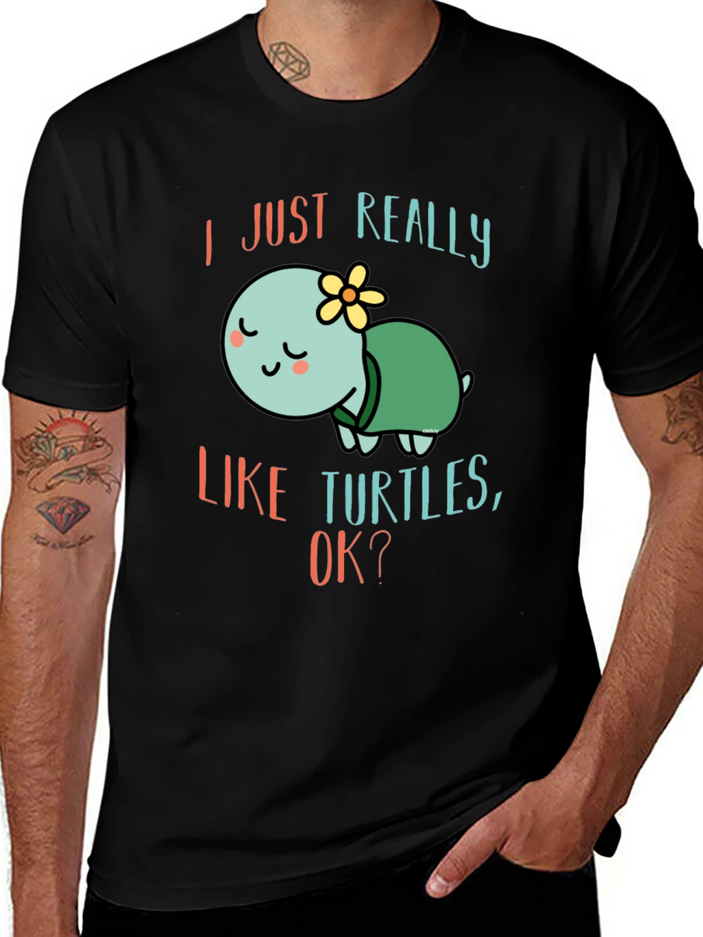 I Just Really Like Turtles T-Shirt Cute Cartoon Tee