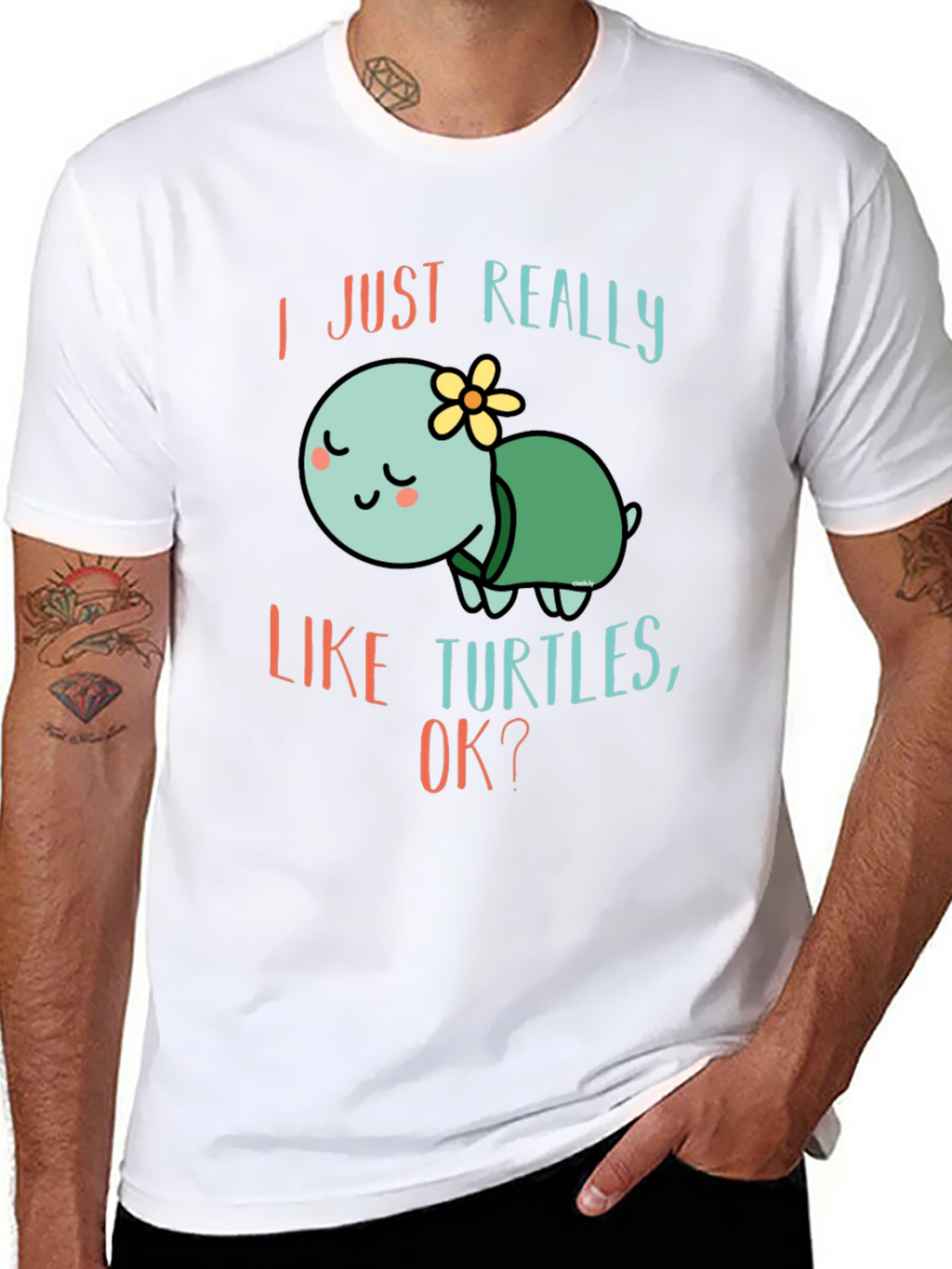 I Just Really Like Turtles T-Shirt Cute Cartoon Tee