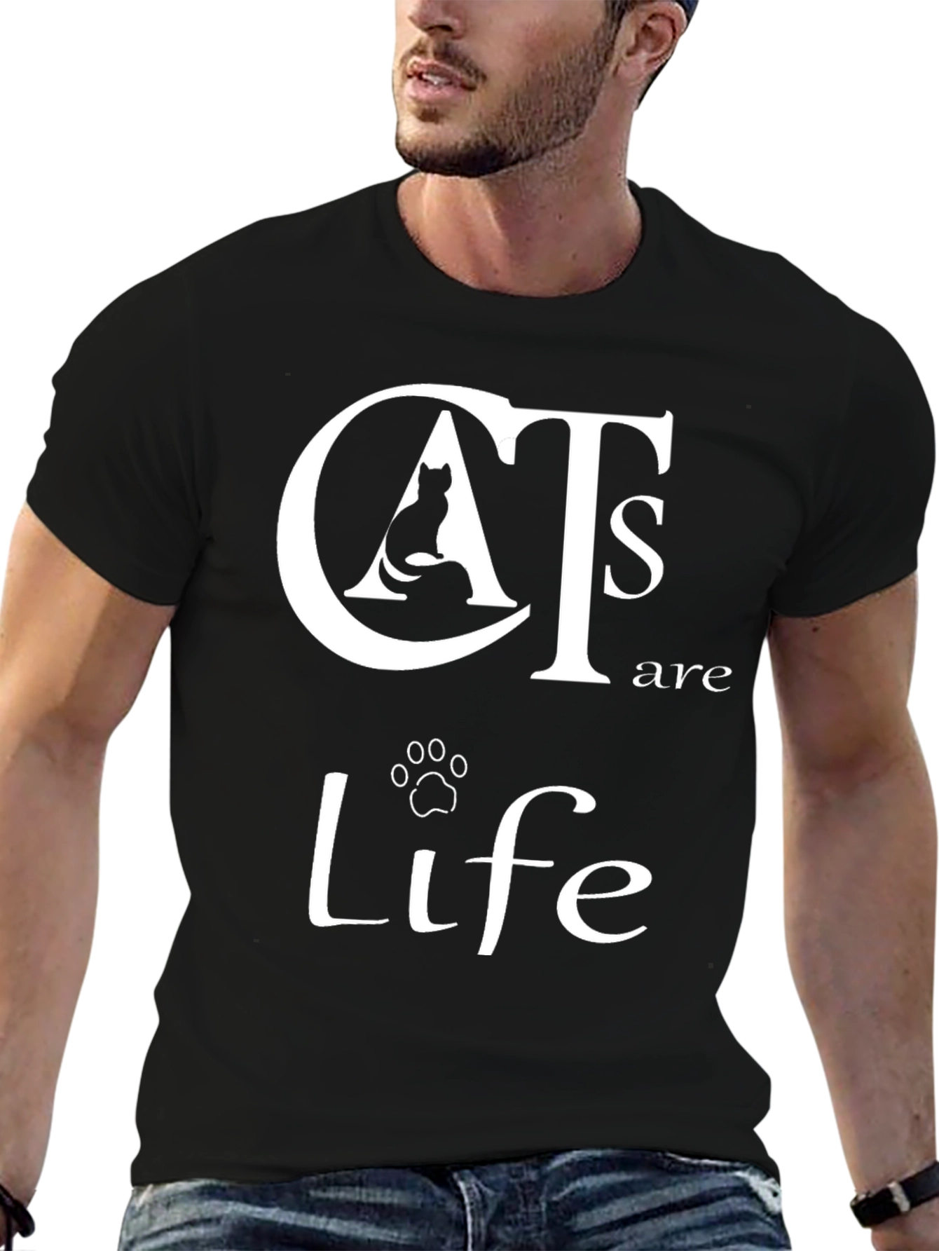 Cats are Life Graphic T-Shirt - Stylish Cat Lover Apparel