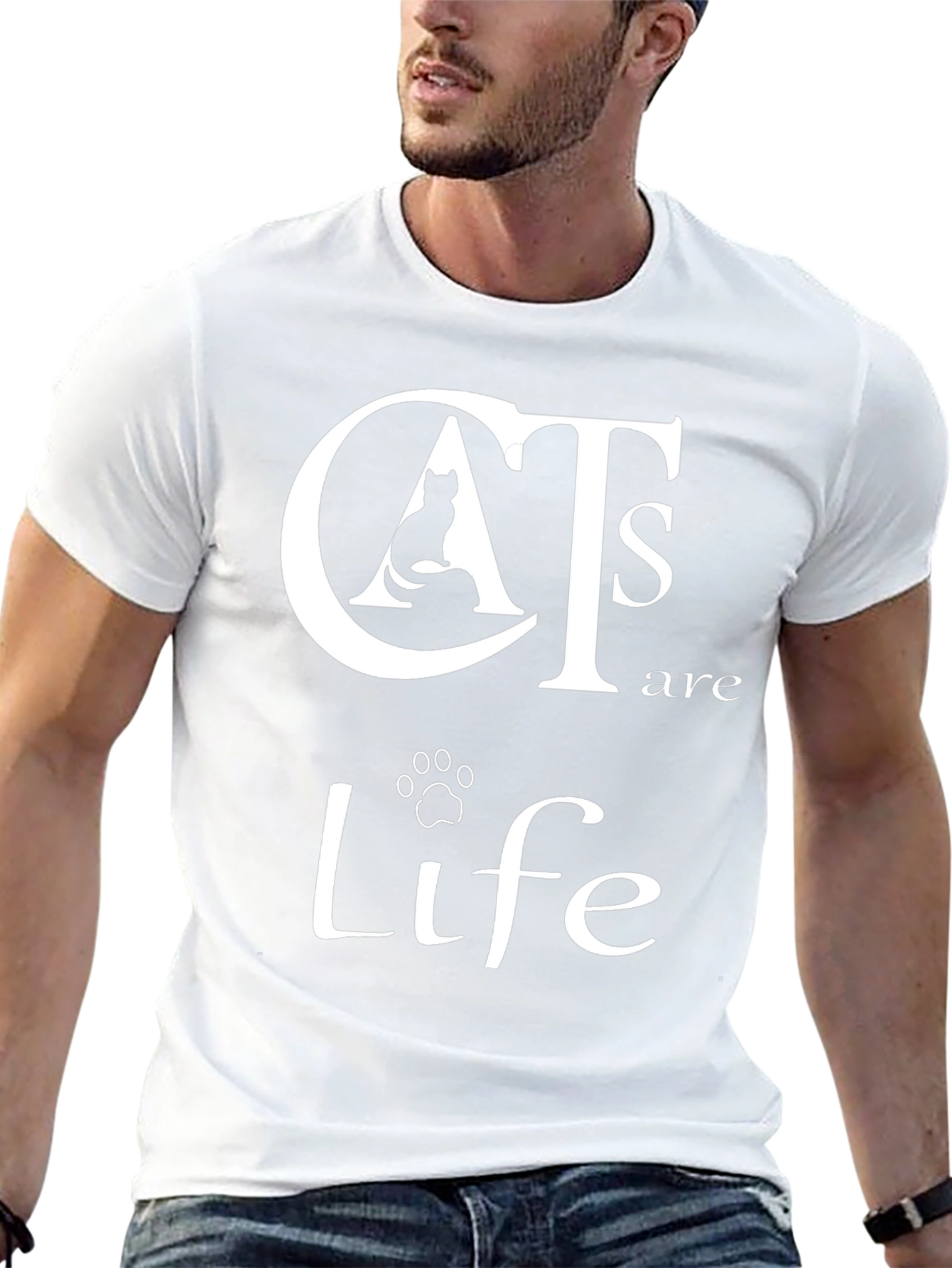 Cats are Life Graphic T-Shirt - Stylish Cat Lover Apparel